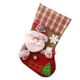 thumbnail image 1 of CuiLiyq Mini Christmas Stockings, 3D Xmas Stockings Character Plush Santa, Snowman, Reindeer, for Christmas Tree, Xmas Holiday Party Decor Gift Treat Bags (Santa, 12.6" x 8.3"), 1 of 9
