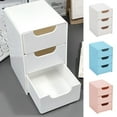 thumbnail image 1 of CuiLiyq Mini Desktop Storage Organizer, Stackable Unit with Sliding Drawer for Desk Bedroom Kitchen Pantry, Small Plastic Storage Bin (White), 1 of 6