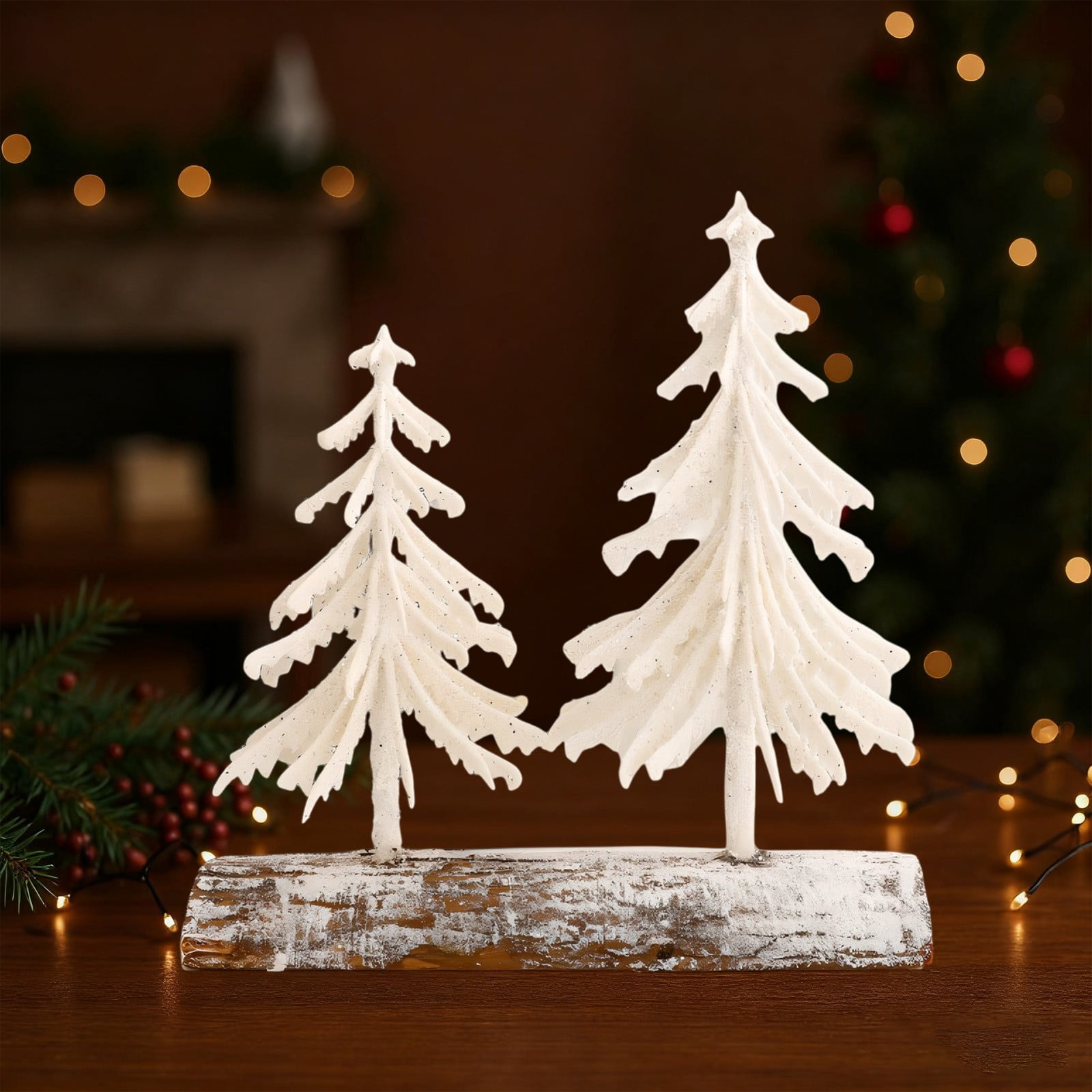 CuiLiyq Mini Tabletop Christmas Tree, Artificial Snow Frost Flocked ...