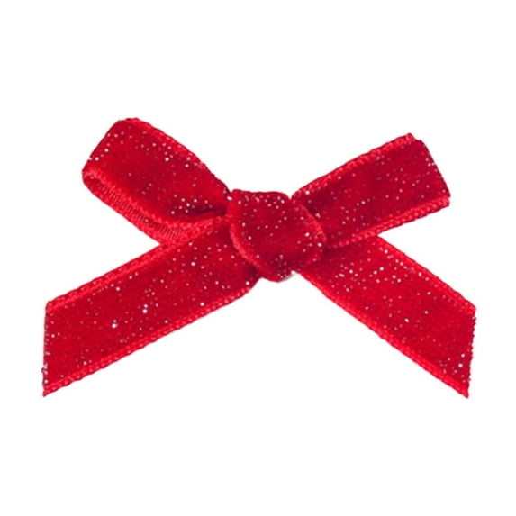 CuiLiyq Mini Velvet Ribbon Bows, for Sewing Scrapbook Card Making Wedding Christmas Dress Hair Accessories Gift Decoration Crafting (Red, 2.2" x 1.4")