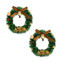 CuiLiyq Miniature Christmas Magnetic Wreath, Hanging Wreath Scene Model Small Christmas Garlands, for Refrigerator Dollhouse Party Decoration