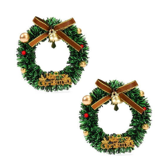 CuiLiyq Miniature Christmas Magnetic Wreath, Hanging Wreath Scene Model Small Christmas Garlands, for Refrigerator Dollhouse Party Decoration