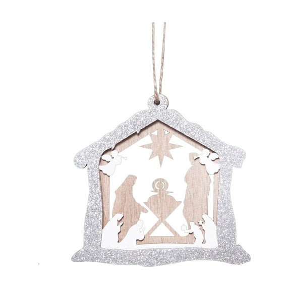 CuiLiyq Nativity Christmas Tree Ornaments, Wooden Hanging Ornaments, Religious Inspirational Gift for Christian Friends and Family, Celebrate The Birth of Jesus