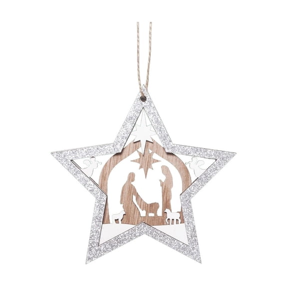CuiLiyq Nativity Christmas Tree Ornaments, Wooden Hanging Ornaments, Religious Inspirational Gift for Christian Friends and Family, Celebrate The Birth of Jesus