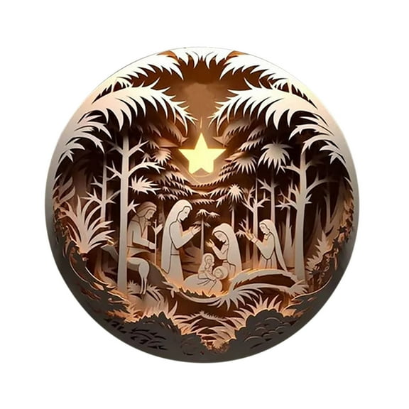 CuiLiyq Nativity Scene Ornaments, Gifts Boxed Keepsake Christmas Tree Nativity Scene Hanging Ornaments, The Birth of Jesus Decor, Religious Gifts for Christian and Family (3.1 Inch, Acrylic)