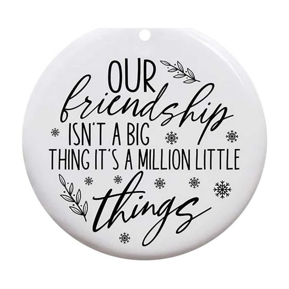 CuiLiyq Neighbor Gifts Christmas Ornaments, Round Acrylic Pendant with Gold Rope Decoration, for Holiday Party Decoration and Christmas Gifts (A)