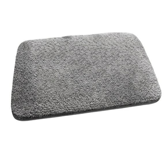CuiLiyq Non Slip Gray Fluffy Bath Mat, Soft and Absorbent Bathroom Rugs, Machine Washable, Comfortable Bath Carpet for Bathroom Floor Tub and Shower, 23.6" x 15.7", Gray