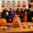 thumbnail image 1 of CuiLiyq Orange Halloween Drawstring Candy Bags, Party Goodie Storage, Front Porch Snack Tote, Holiday Small Favor Packaging Sacks, 1 of 7