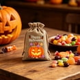 thumbnail image 1 of CuiLiyq Orange Halloween Drawstring Candy Bags, Party Goodie Storage, Front Porch Snack Tote, Holiday Small Favor Packaging Sacks, 1 of 7
