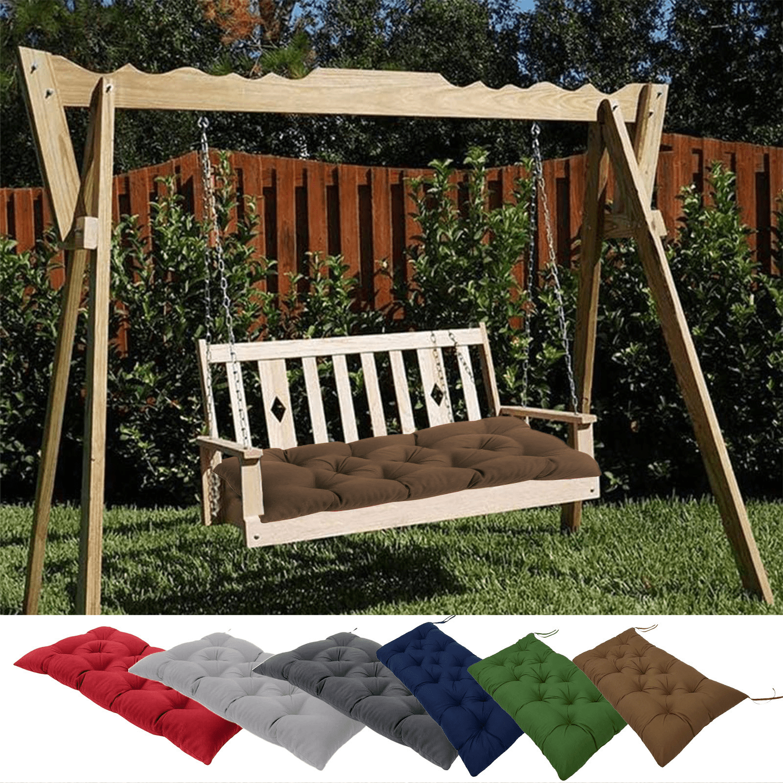 CuiLiyq Outdoor Bench Cushion, Loveseat Pad for Patio Furniture Wicker Chair Garden Swing Porch Sofa, Indoor Outside Use, 39.37" x 19.68", Coffee