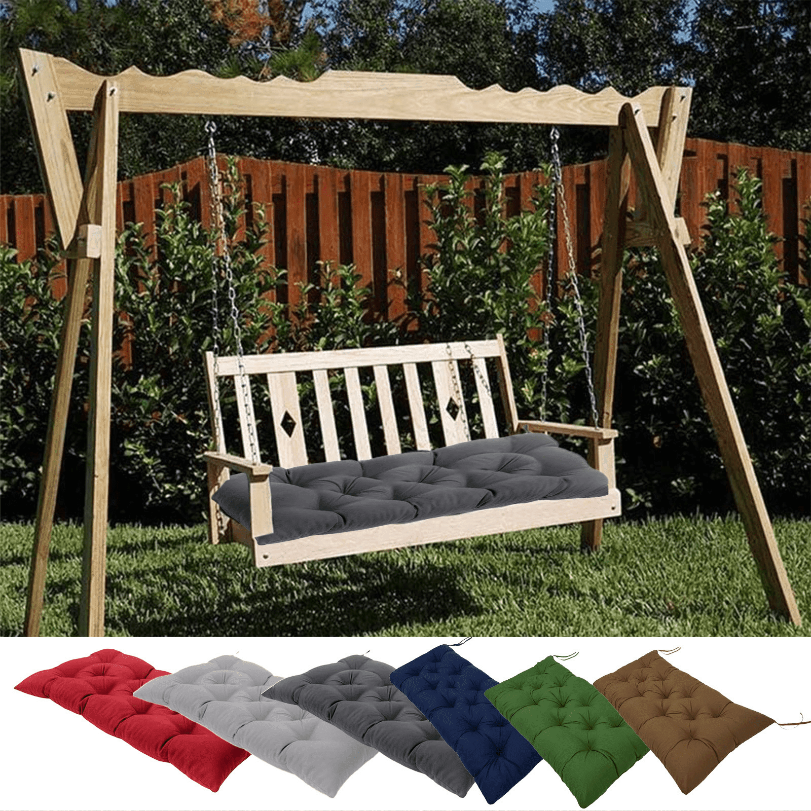 CuiLiyq Outdoor Bench Cushion, Loveseat Pad for Patio Furniture Wicker Chair Garden Swing Porch Sofa, Indoor Outside Use, 39.37" x 19.68", Dark Gray