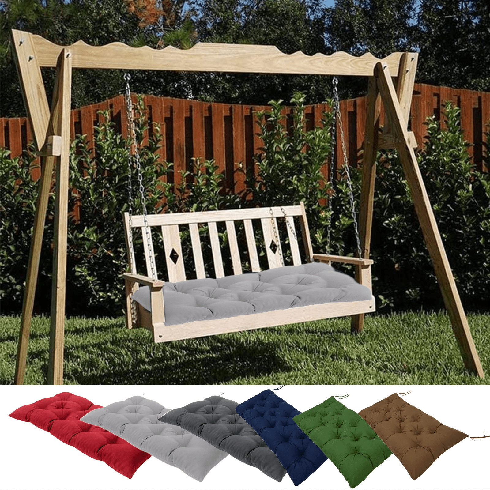 CuiLiyq Outdoor Bench Cushion, Loveseat Pad for Patio Furniture Wicker Chair Garden Swing Porch Sofa, Indoor Outside Use, 39.37" x 19.68", Gray
