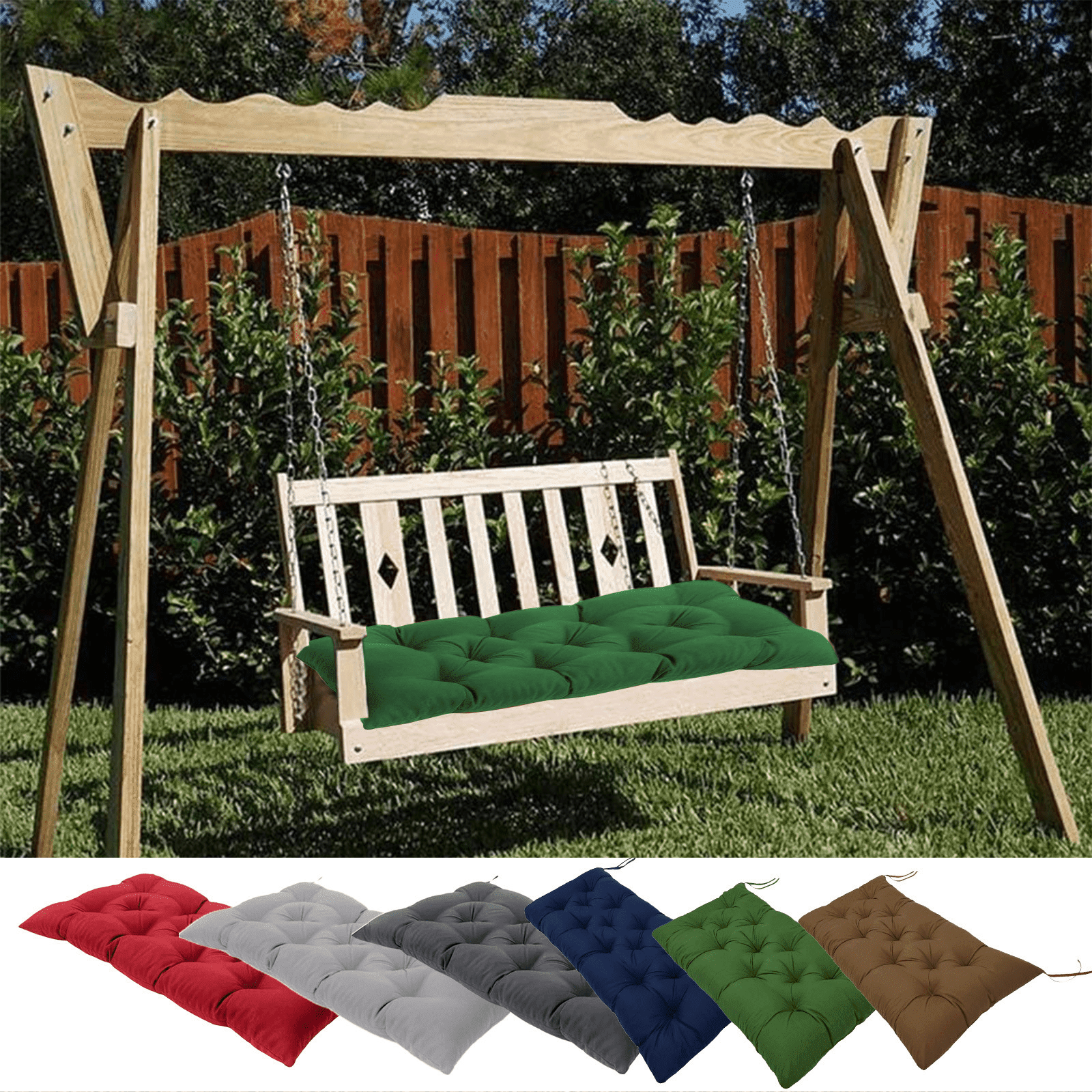 CuiLiyq Outdoor Bench Cushion, Loveseat Pad for Patio Furniture Wicker Chair Garden Swing Porch Sofa, Indoor Outside Use, 39.37" x 19.68", Green