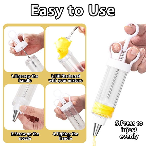 CuiLiyq Pastry Syringe, Frosting Decorator Tool, Plastic Icing Dispenser for Baking, Kitchen, Party Prep