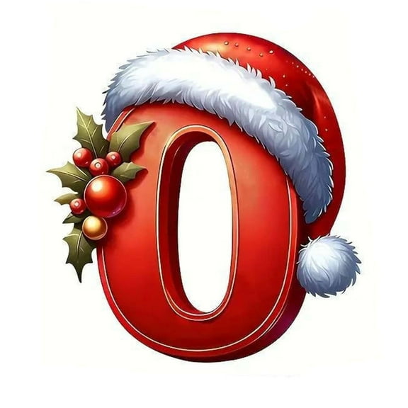 CuiLiyq Personalized DIY Christmas Number Ornaments, Red Hat Initial Christmas Tree Hanging Decor (0)