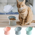 thumbnail image 1 of CuiLiyq Pet Feeding Bowl, 15 Degree Tilted Raised Cat Dog Bowl with Non Slip Base, Anti Overturn Plastic Bowl for Small Pets (Light Blue), 1 of 4