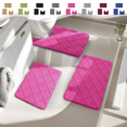 thumbnail image 1 of CuiLiyq Pink Bathroom Rug Set 3 Piece, Soft Memory Foam Bath Mat Non Slip, Machine Wash Bath Rug Set Water Absorbent for Bathroom Toilet, 1 U Shape Rug, 2 Bath Mats (Pink), 1 of 7