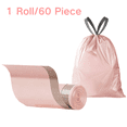 thumbnail image 1 of CuiLiyq Pink Trash Bags with Drawstring, 60 Count Kitchen Bathroom Garbage Bags, Leak Proof Trash Bags for Home, Kitchen, Office (1 Roll/60 Piece, Pink), 1 of 7