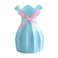 thumbnail image 1 of CuiLiyq Plastic Flower Vase, Shatterproof Lace Vase with Bowknot Decoration, Dry and Wet Flower Vase Flowerpot for Home Office Floral Displays and Room Decor, 4.1" x 6.3", Blue, 1 of 6