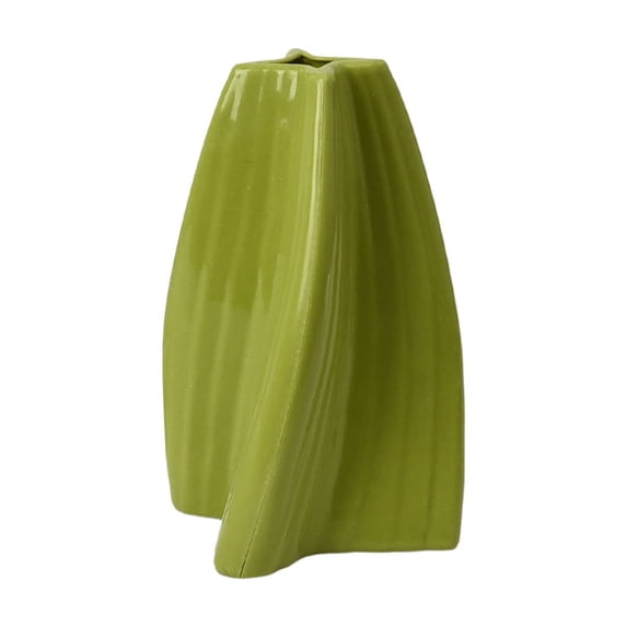 CuiLiyq Plastic Flower Vase, Small Shatterproof Fine Mouthed Design Flower Vase for Home Decor, Pampas Grass Vase for Coffee Table, Kitchen Centerpieces, Bookshelf and Home Living (6.7", Green)