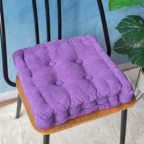 CuiLiyq Purple Floor Pillow, 15.75 Inch Soft Square Seat Cushion, Thickened Corduroy Chair Pad Seat Pillow for Tatami Reading Meditation Living Room Floor Seating Home Decor Comfortable (Purple)
