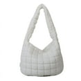 thumbnail image 1 of CuiLiyq Quilted Shoulder Bag for Women, Padding Shoulder Bag, Large Capacity Tote Bag, Cloud Bags Pleated Commuting Bags (White), 1 of 4