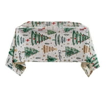 CuiLiyq Rectangle Tablecloth for Christmas Decorative, Waterproof Spillproof Velvet Fabric Table Cover, for Holiday Indoor Outdoor Party Dining Banquet (White, 55.1" x 39.4")