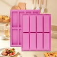 thumbnail image 1 of CuiLiyq Rectangular 8 Cavity Silicone Mold for Baking Granola Bars Chocolate Bread Cake Making Reusable Flexible Non Stick Oven Safe Baking Tool, 10.55" x 8.35", Pink, 1 of 8