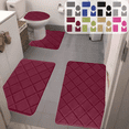 thumbnail image 1 of CuiLiyq Red Bathroom Rug Set 4 Piece, Soft Memory Foam Bath Mat Non Slip, Machine Wash Bath Rug Set Water Absorbent for Bathroom Toilet, 1 Toilet Cover, 1 U Shape Rug, 2 Bath Mats (Red), 1 of 7