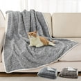 thumbnail image 1 of CuiLiyq Reversible Waterproof Dog Blanket, Pet Throw Blanket for Large Dogs Cats, Couch Cover Protector, Soft Plush Furniture Protector for Sofa Bed Car Crate, 27.5" x 19.7", Gray, 1 of 8
