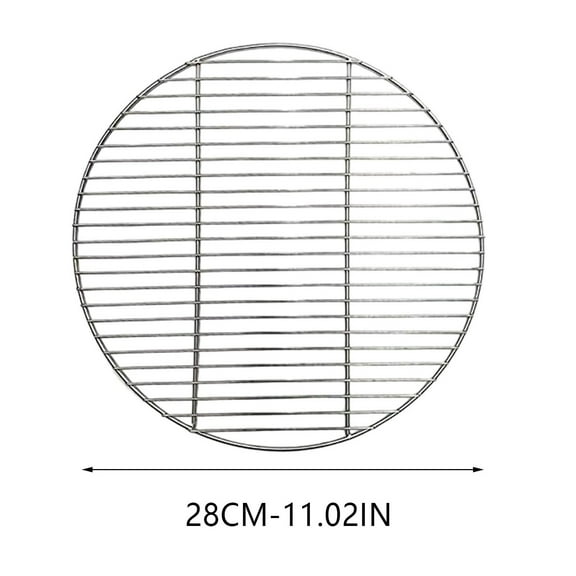 CuiLiyq Round Grill Grate, 11 Inch Stainless Steel Grill Grates, Food Grade Thick BBQ Grates Replacement, Portable Baking Tray for Camping and Picnic