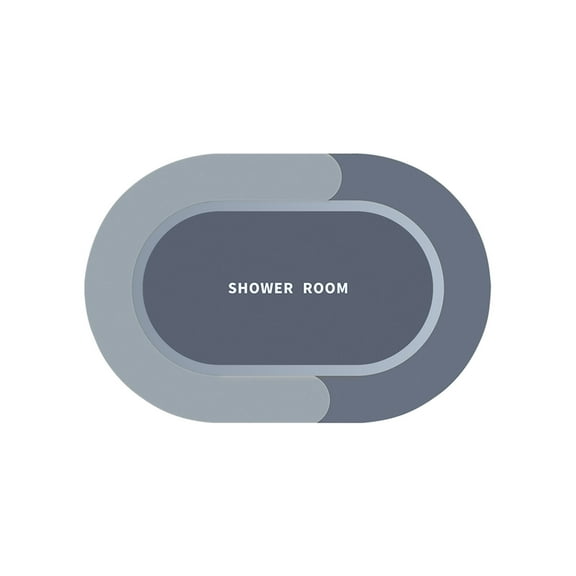 CuiLiyq Rubber Bath Mats, Quicks Drying Non Slip Bathroom Mat, Absorbent Bath Mat, Bathroom Rug in Front of The Kitchen Sink, Shower Room and Bathtub (23.6" x 15.7", Gray)