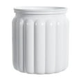 thumbnail image 1 of CuiLiyq Self Watering Planters, 4.5 Inch Self Watering Pots for Indoor Plants, Vertical Striped Ribbed Plants Pots with Wick Rope, for Flowers, Herb, House Plants, White, 1 of 6