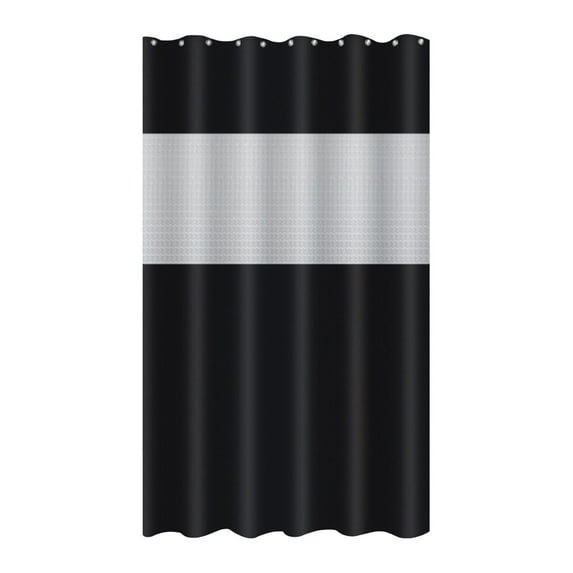 CuiLiyq Shower Curtain for Bathroom, Translucent Two Color Spliced Shower Curtain, PEVA Shower Liner Waterproof Quick Drying Bath Curtain for Bathtub Bathroom (70.8" x 70.8", Black)