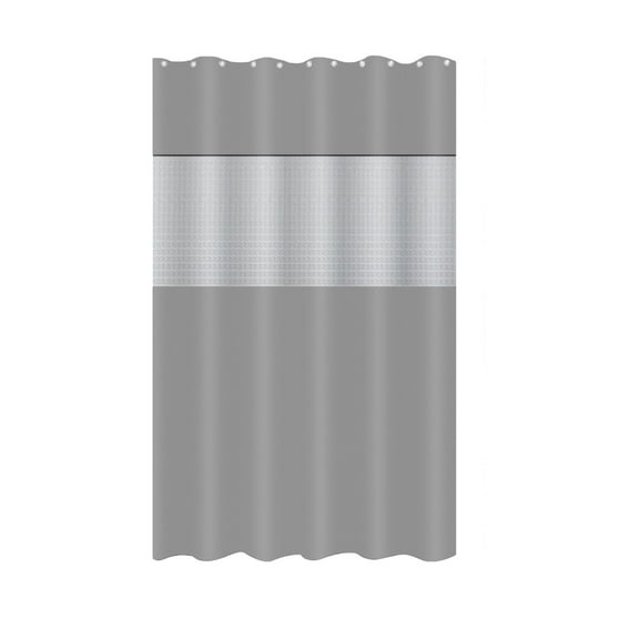 CuiLiyq Shower Curtain for Bathroom, Translucent Two Color Spliced Shower Curtain, PEVA Shower Liner Waterproof Quick Drying Bath Curtain for Bathtub Bathroom (70.8" x 70.8", Gray)