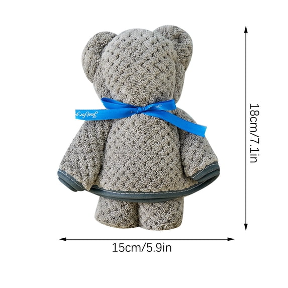 CuiLiyq Small Bear Towel Gift, Cute Bear Folded Towel, Soft Hand Towel with 1 Pcs Handbag and Ribbon Decoration, Gift for Wedding Graduation Valentines Day Birthday Party Supplies (I)