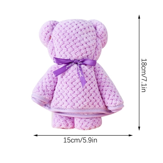 CuiLiyq Small Bear Towel Gift, Cute Bear Folded Towel, Soft Hand Towel with 1 Pcs Handbag and Ribbon Decoration, Gift for Wedding Graduation Valentines Day Birthday Party Supplies (E)