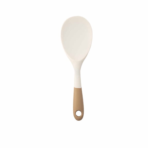 CuiLiyq Small Silicone Cooking Spoons, Non Stick Heat Resistant Rice Spoon, Heat Resistan Silicone Kitchen Spoons for Cooking, Serving, Basting, Mixing, 8.86 Inch, White