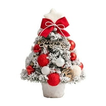 CuiLiyq Snow Flocked Tabletop Christmas Tree, Mini Christmas Tree Includes DIY Ornaments Star Treetopper, Small Xmas Artificial Tree for Holiday Indoor Christmas Decoration (Red)