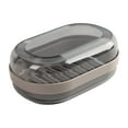 thumbnail image 1 of CuiLiyq Soap Box, Transparent Plastic Soap Box with Drain Pan and Lid, for Home Bathroom, 5.5" x 3.5" x2.1", Gray, 1 of 6