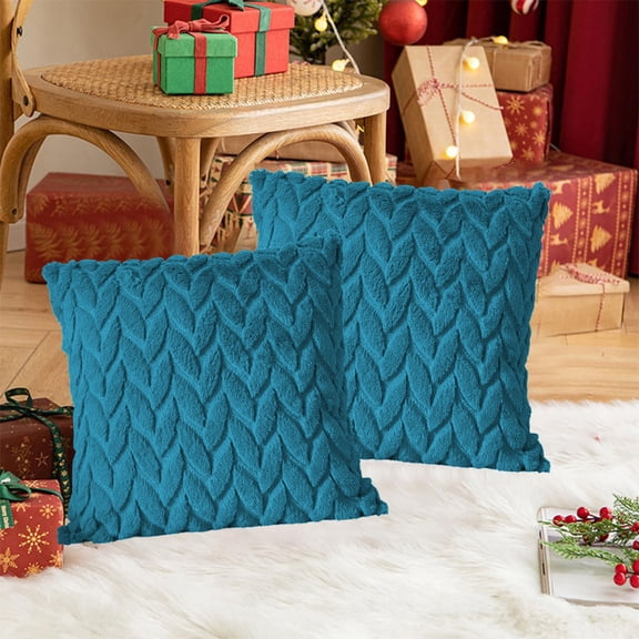 CuiLiyq Soft Plush Throw Pillow, Knitted Texture Square Cushion, Cozy Accent Pillow for Sofa, Bedroom, Living Room Decor