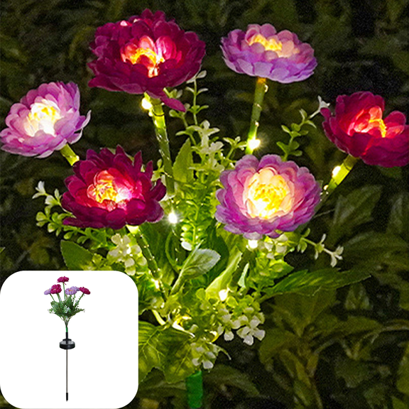 CuiLiyq Solar Garden Lights Outdoor Decorative, Solar Powered Lotus Flower Lights, LED Garden Stake Outdoor Lawn Courtyard Night Landscape Decor (Purple)