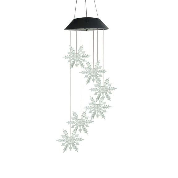CuiLiyq Solar Wind Chimes, Color Changing Snowflake Wind Chimes for Outside, Birthday Gifts for Women Mom Grandma, Waterproof Outdoor LED Decorations Mobile Lights for Garden Patio Yard Party Decor