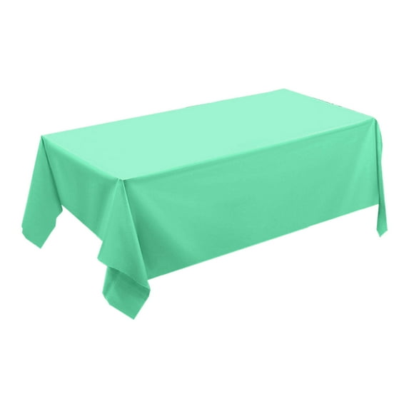 CuiLiyq Solid Color Disposable Square Tablecloth, Party Tablecovers, Table Cloths for BBQ, Picnic, Birthday, Wedding Parties (54" x 72", Light Green)