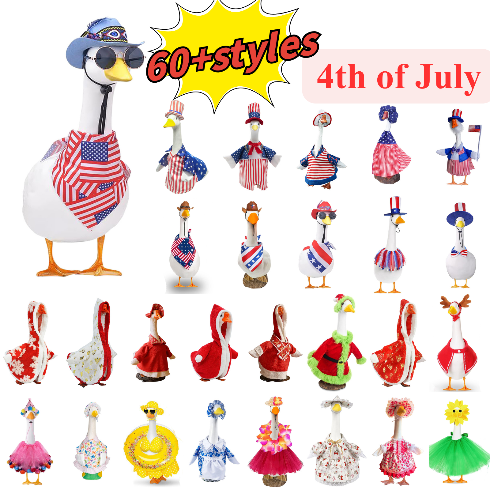 CuiLiyq Spring Easter Porch Goose Outfit, Cute Geese Clothes for 23 ...
