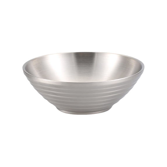 CuiLiyq Stainless Steel Bowl, 7 Inch Large Instant Noodles Lamian Noodles Pasta Salad Bowl, Heat Insulation Bowl For Household Kitchen Tableware, Silver