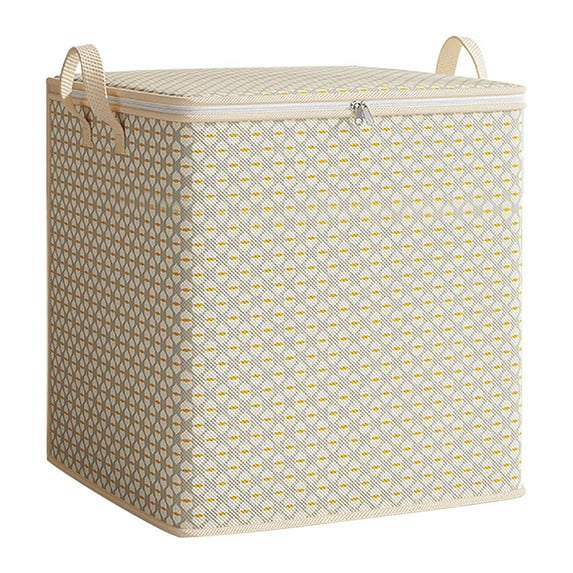 CuiLiyq Storage Bins with Lids, 1 Pcs Non Woven Storage Bag with Zipper Lid and Handle, Foldable Storage Bins for Closet Home and Office (Gray, 19.7" x 19.7" x 19.7", 150L, Large)