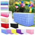 thumbnail image 1 of CuiLiyq Table Skirt Tutu Ruffled Tulle Chiffon Tablecloth for Rectangle Table, Wedding Birthday Party Teacher Desk Skirt Classroom Cake Dessert Decorations (D), 1 of 3