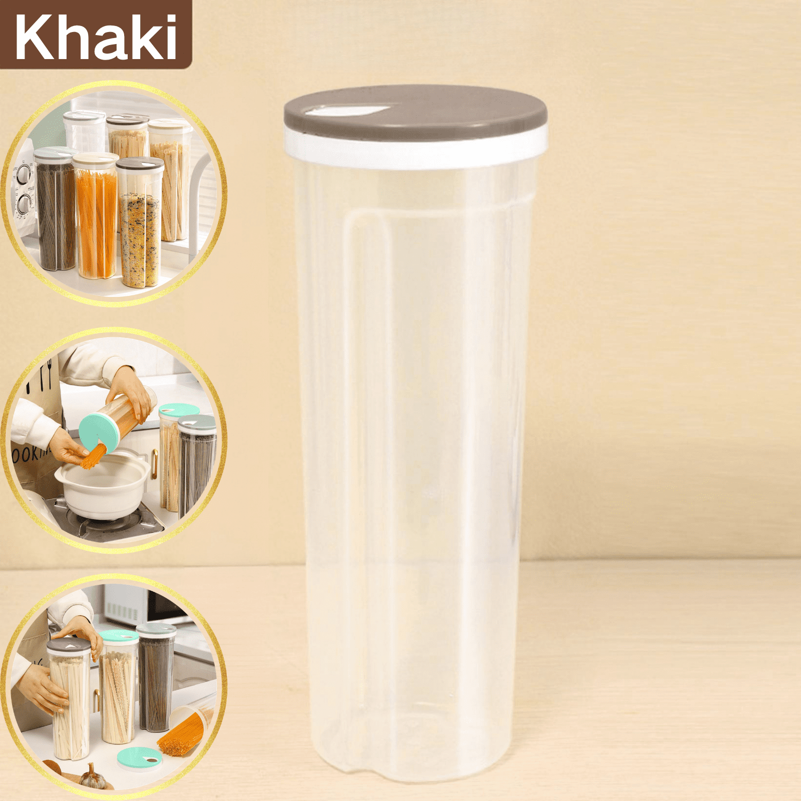 CuiLiyq Tall Clear Spaghetti Pasta Container Storage With Lid, 1 PCS ...