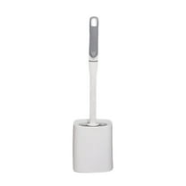 CuiLiyq Toilet Brush, 2 Pack Toilet Brush and Holder Set Bathroom Accessories, Toilet Bowl Brush and Holder for Bathroom, 18.1 Inch, White, Square Base